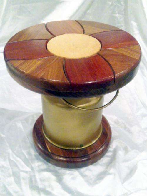 Milk churn side table - totally unique!! - Beautiful wood composition!